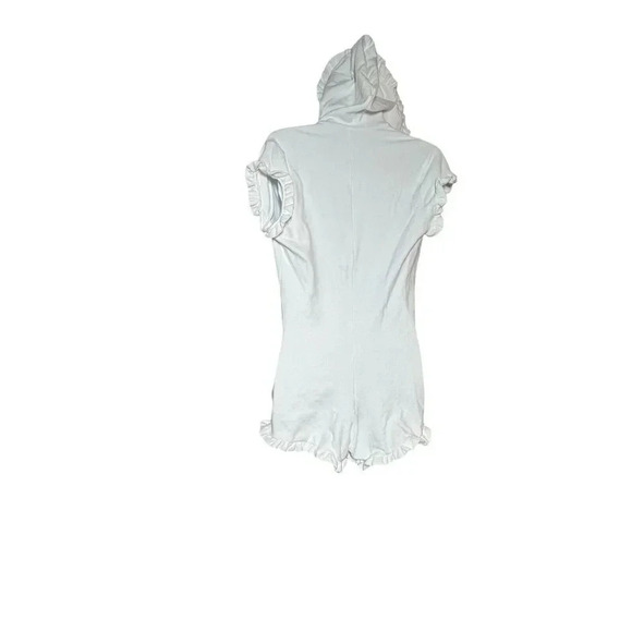 Beach Bunny size small white  terry  Romper swimsuit coverup jumpsuit snap front - Picture 5 of 7